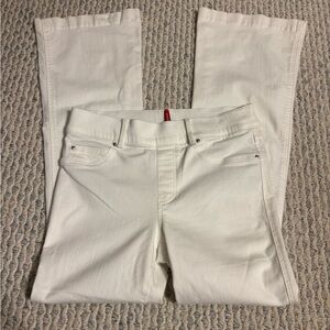 spanx high waisted white flare jeans size petite medium